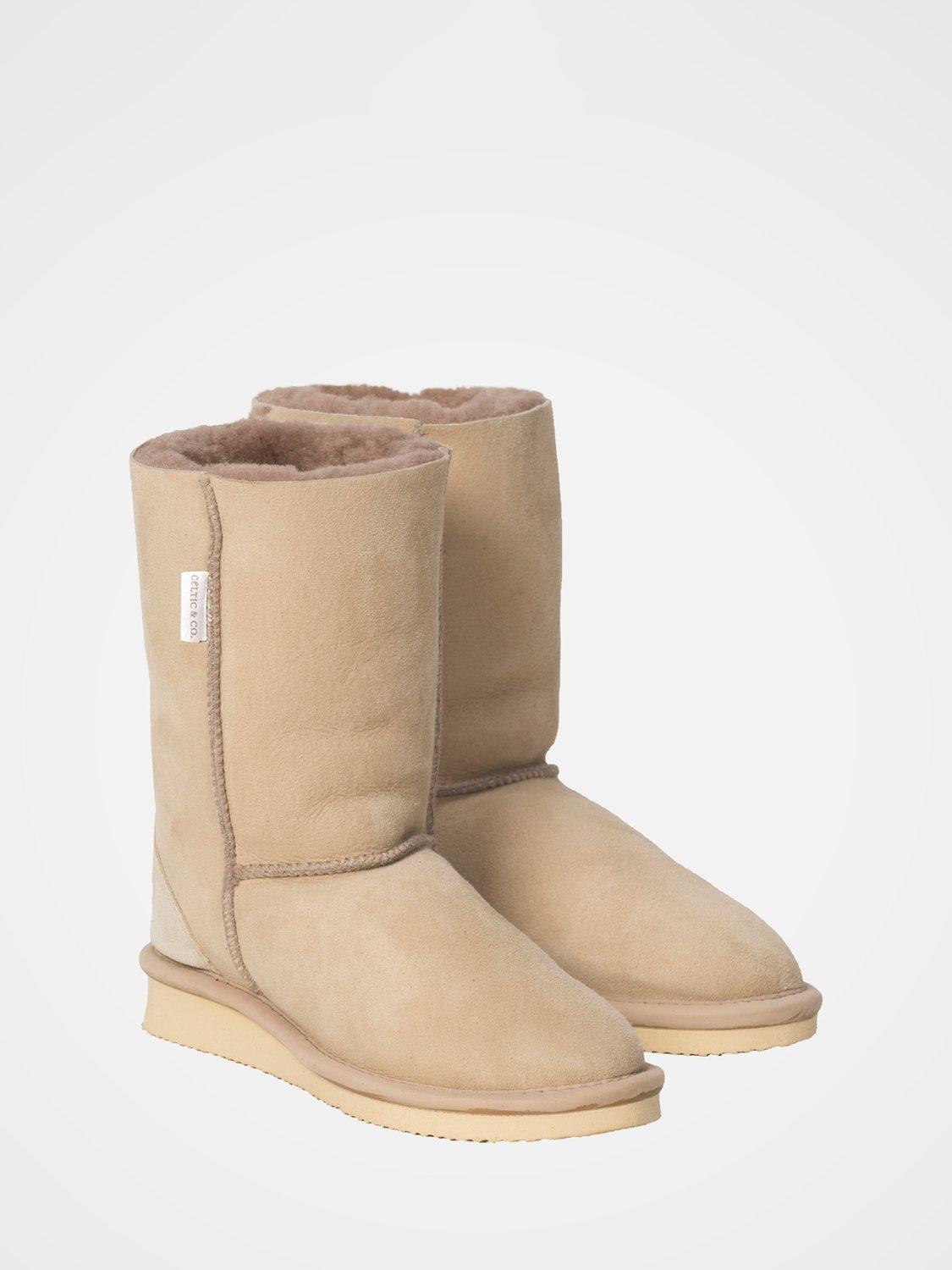 Product image 2 of 5, which shows Celtic & Co. Original Celt Sheepskin House Boots, Oatmeal, 3