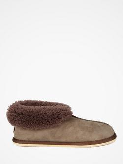 Celtic & Co. Sheepskin Bootee Slippers, Vole