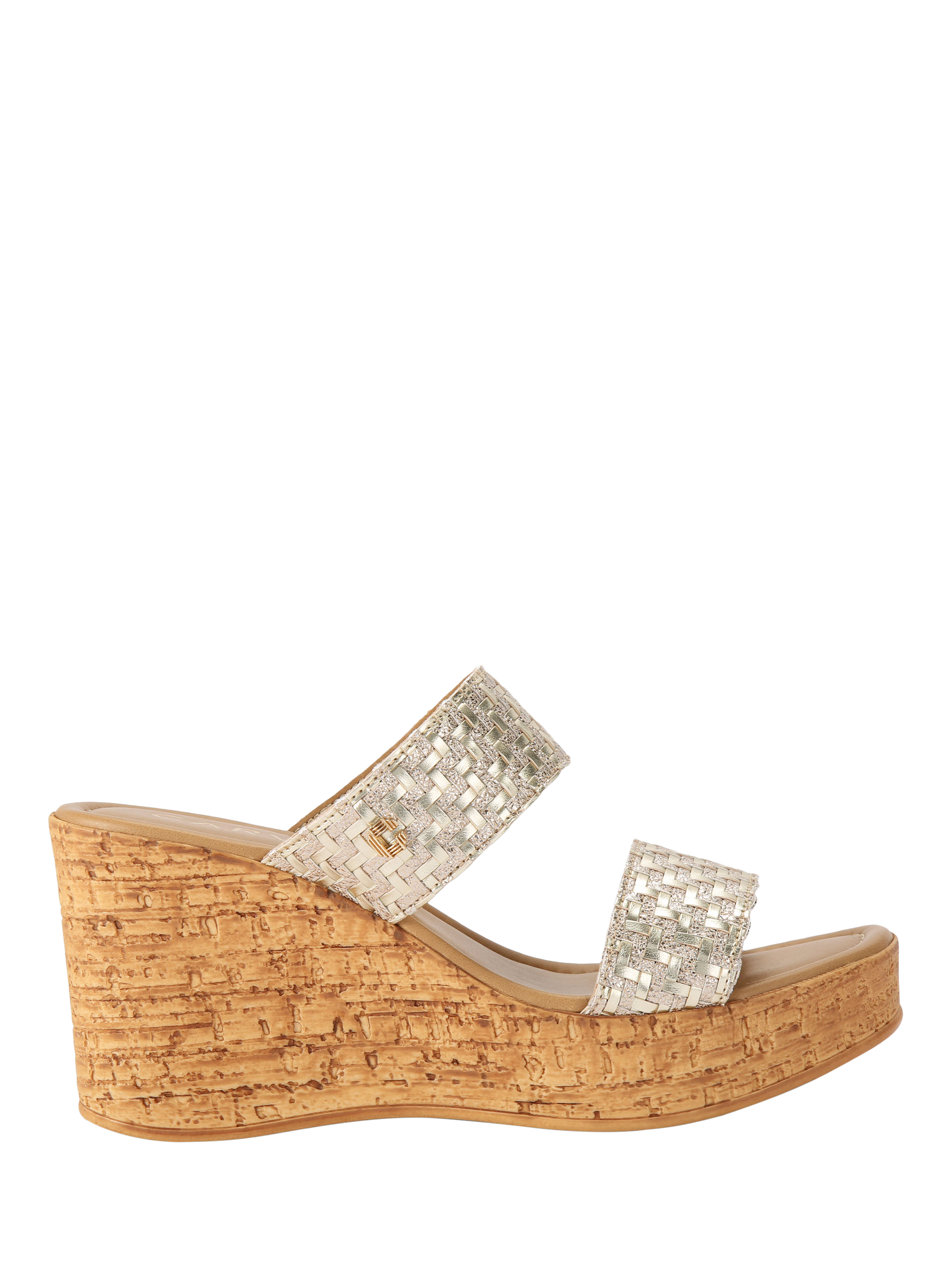 Carvela Ivy Metallic Woven Wedge Sandals, Gold
