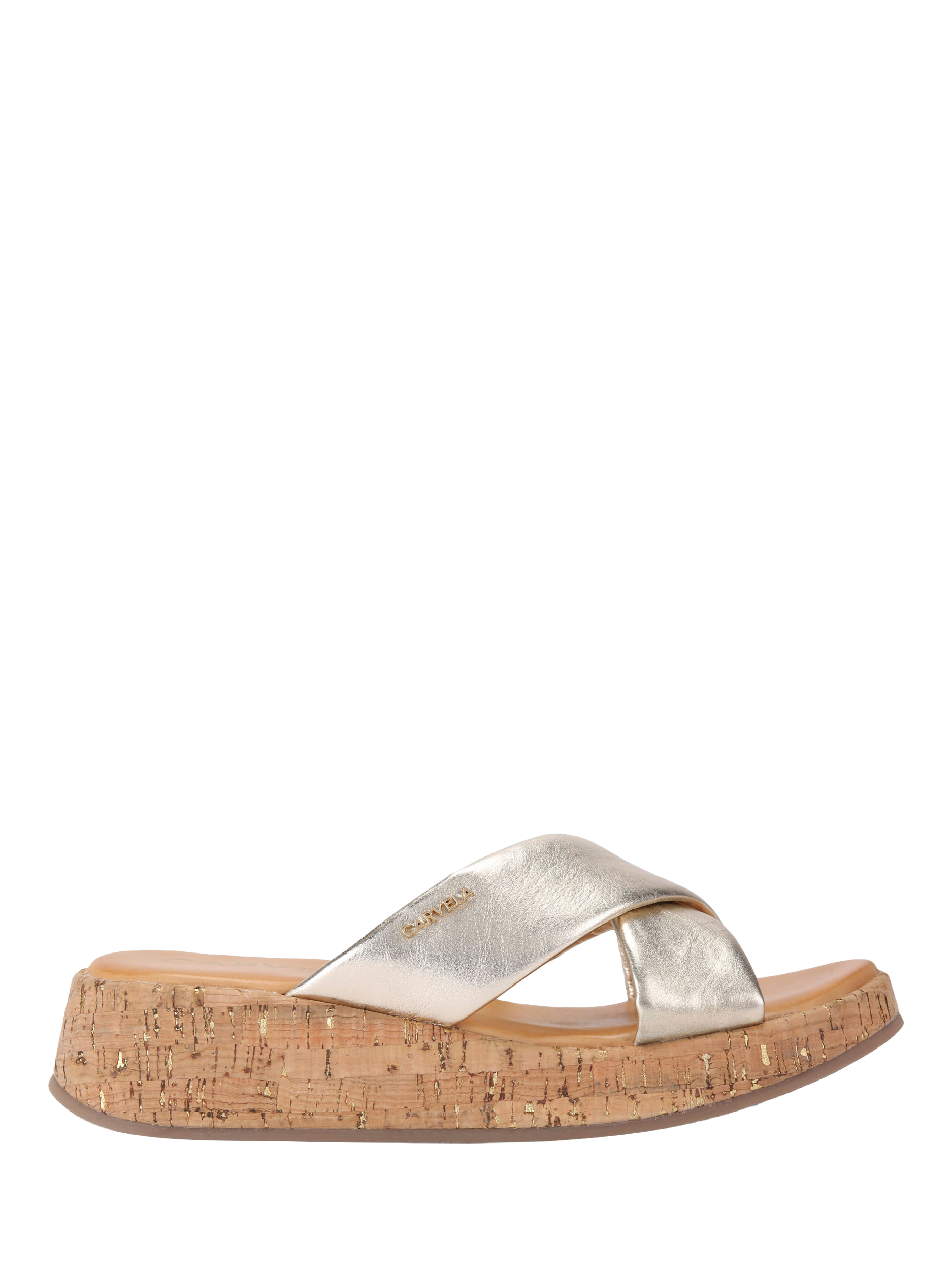 Carvela Pillow Cross Strap Leather Sandals, Gold