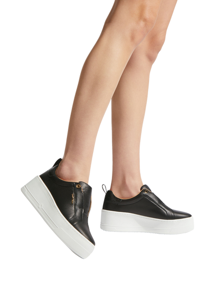 Carvela Connected Leather Chunky Laceless Trainers, Black - view 2, Black