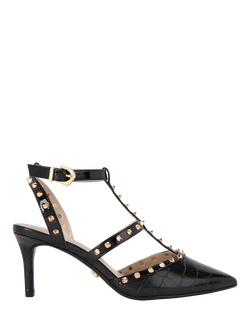 Carvela Samba Studded Stiletto Heel Court Shoes, Black, Black