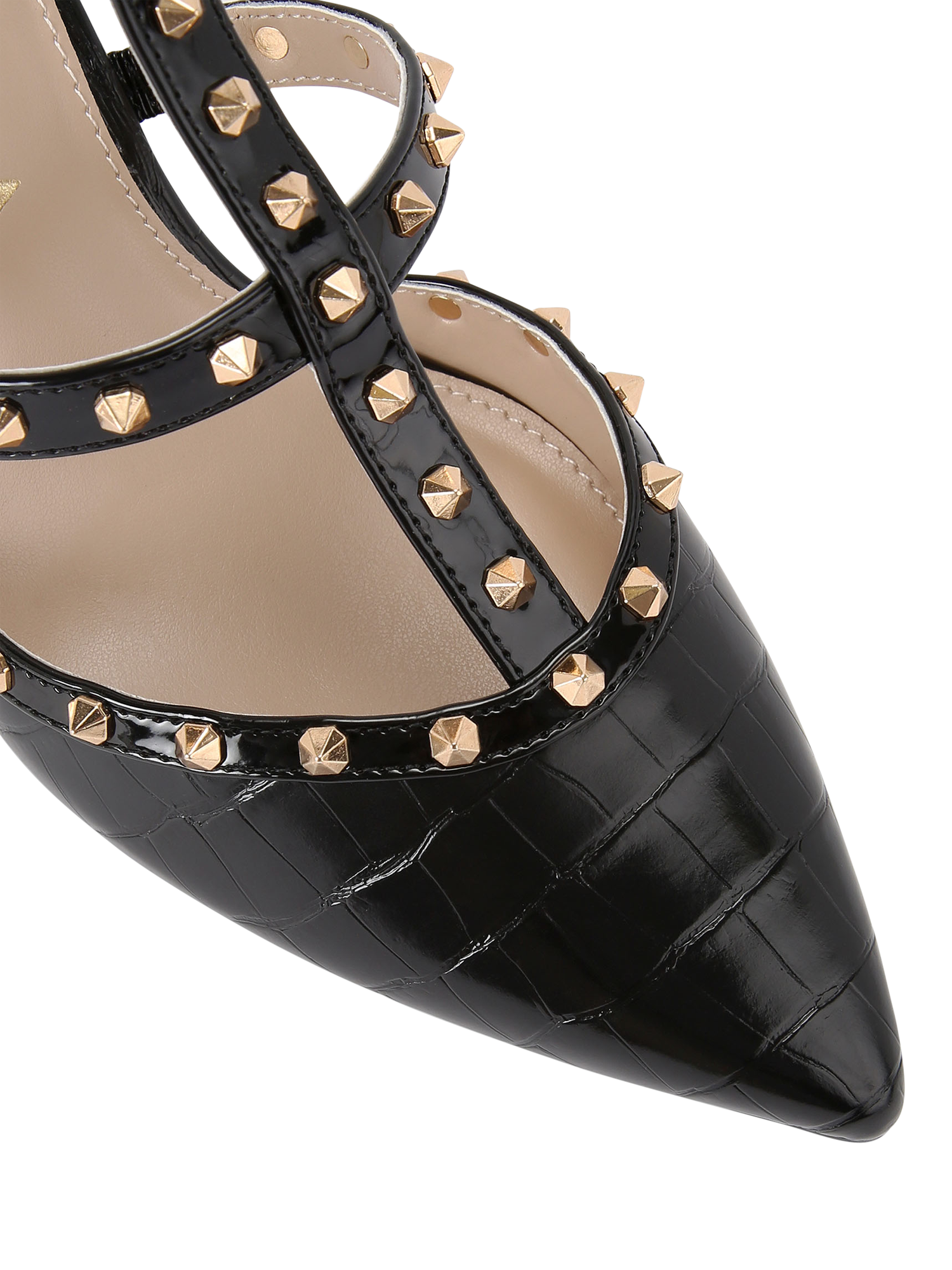 Product image 5 of 5, which shows Carvela Samba Studded Stiletto Heel Court Shoes, Black, 2
