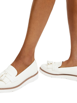Carvela Sky Tassel Snake-Effect Slip-On Loafers - view 2, Putty