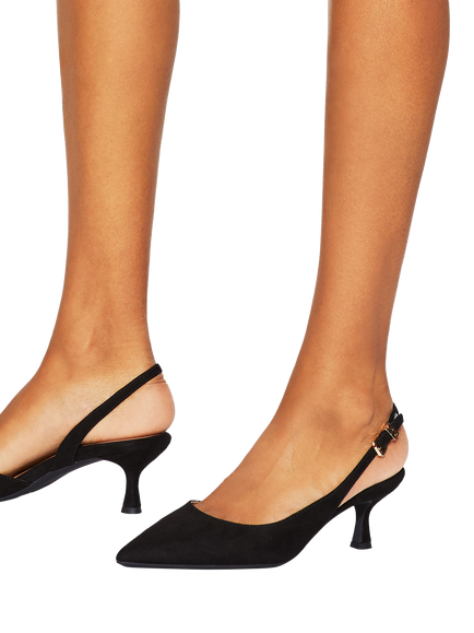KG Kurt Geiger Aria Low2 Kitten Heel Court Shoes - view 2, Black