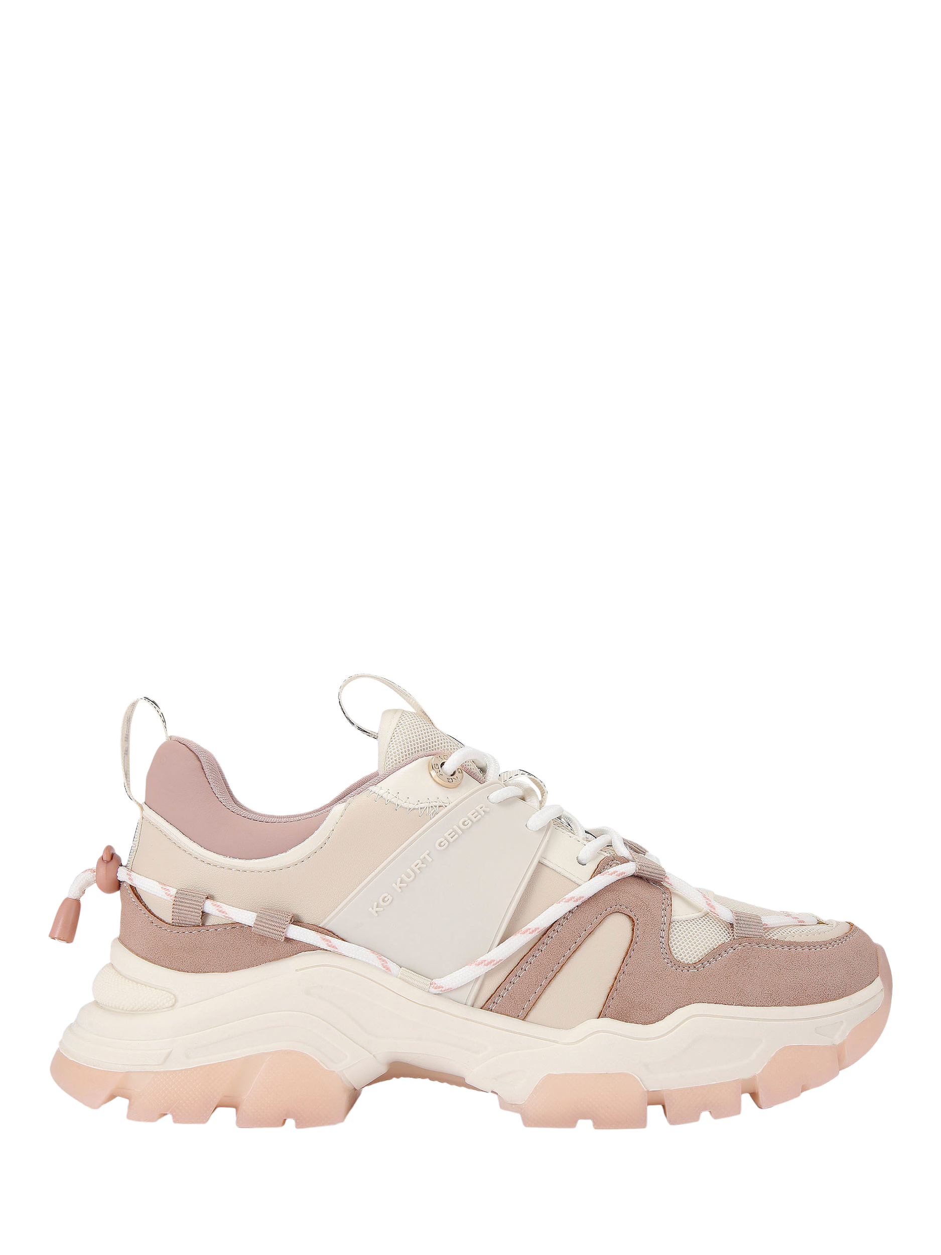 Product image 1 of 5, which shows KG Kurt Geiger Limitless Lace Up Trainers, Pink/Multi, 3