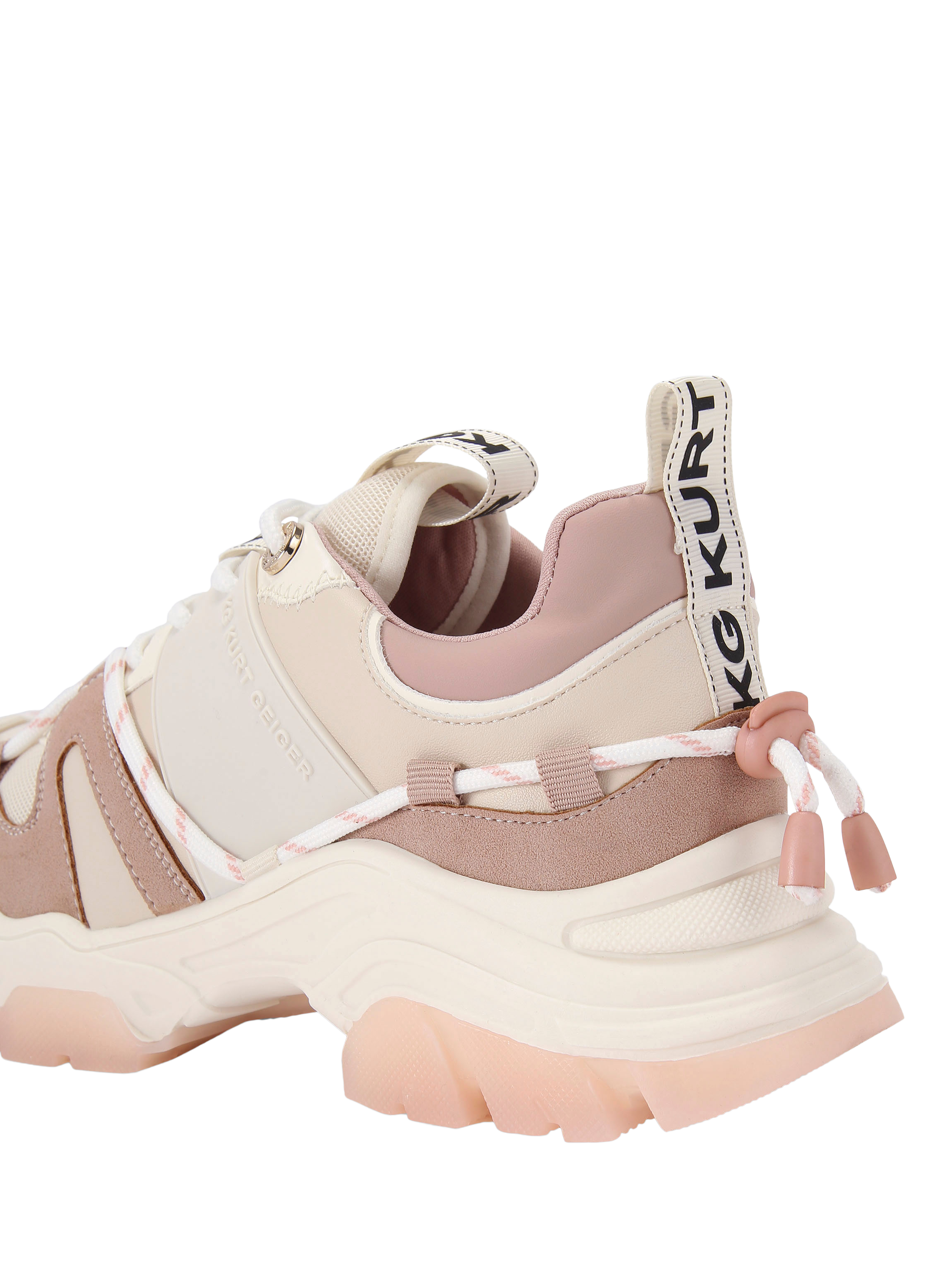 Product image 4 of 5, which shows KG Kurt Geiger Limitless Lace Up Trainers, Pink/Multi, 3