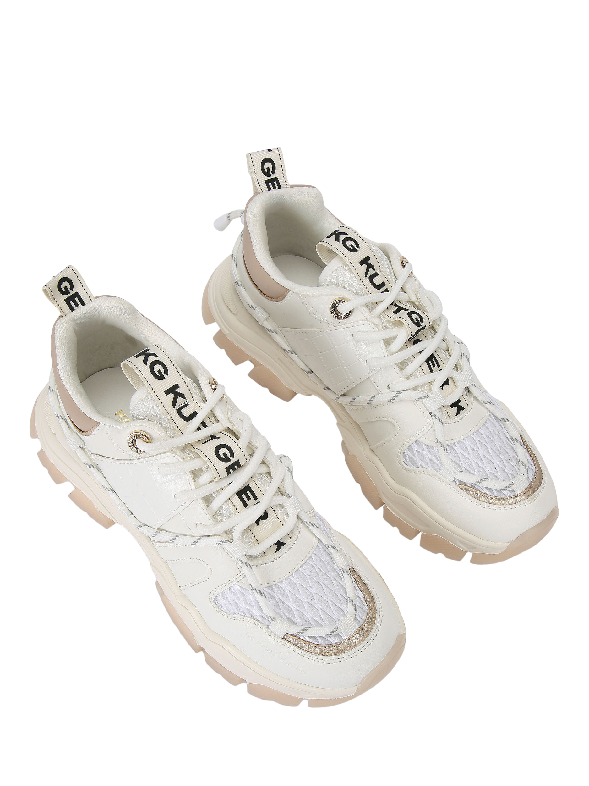 Product image 2 of 4, which shows KG Kurt Geiger Limitless Lace Up Trainers, White, 3