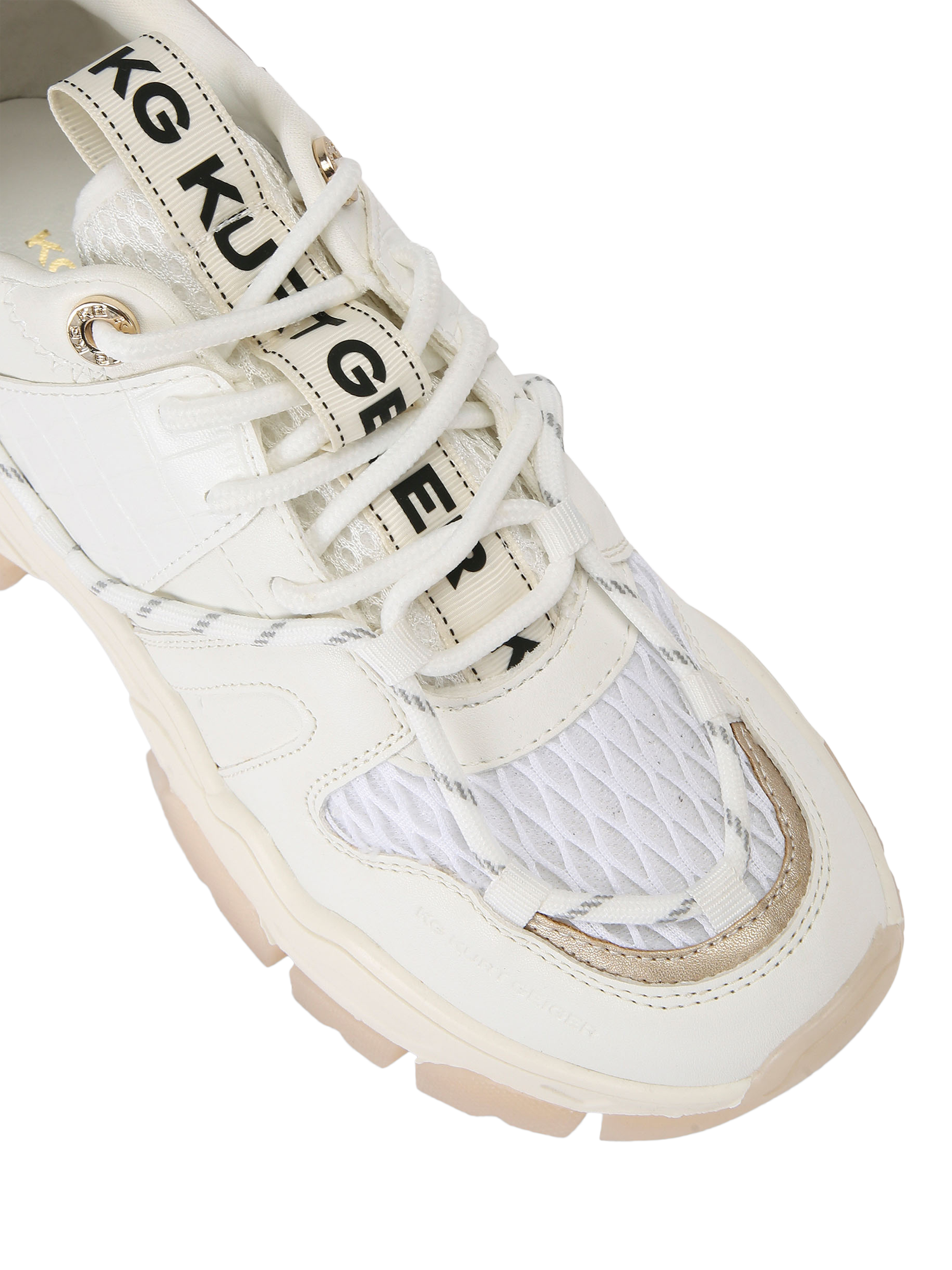 Product image 4 of 4, which shows KG Kurt Geiger Limitless Lace Up Trainers, White, 3