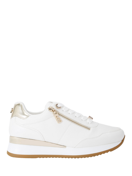KG Kurt Geiger Lina Zip Lace Up Trainers, White, White