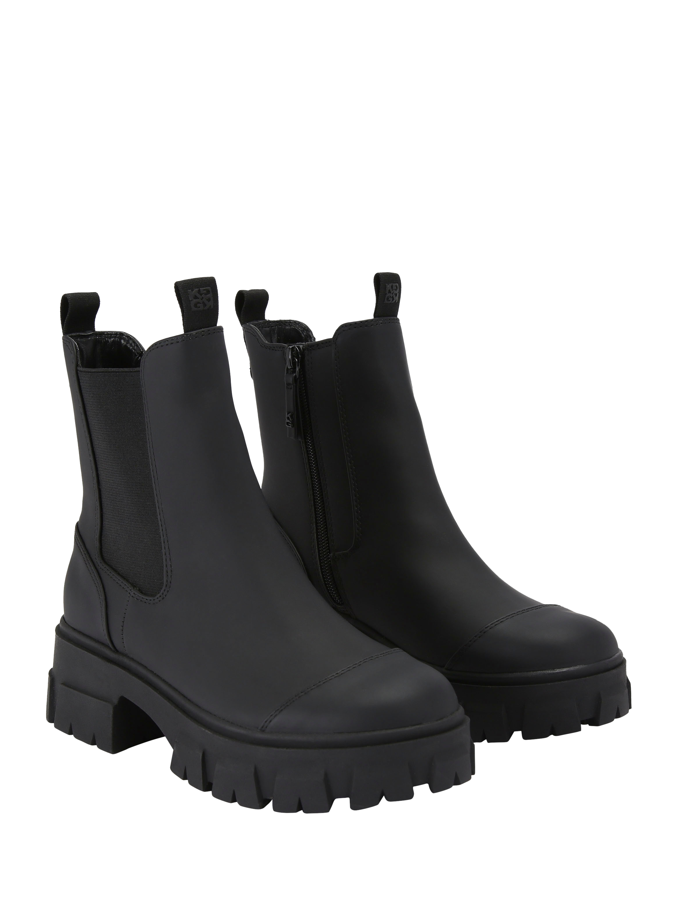 Product image 5 of 6, which shows KG Kurt Geiger Holly Chunky Chelsea Boots, Black, 3