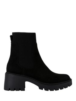 KG Kurt Geiger Tess Suede Block Heel Ankle Boots, Black, Black