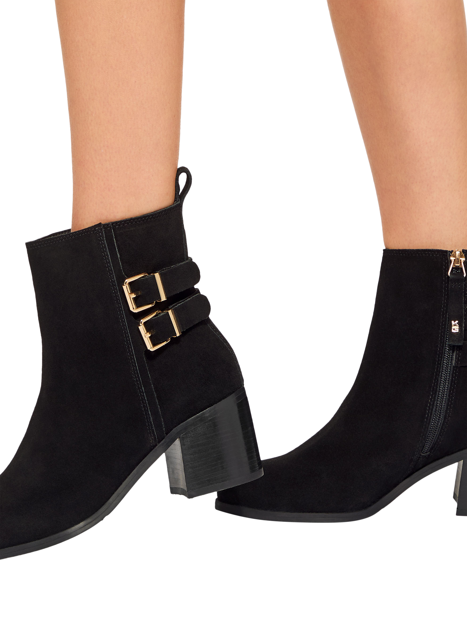 KG Kurt Geiger Tanya Suede Buckle Ankle Boots, Black