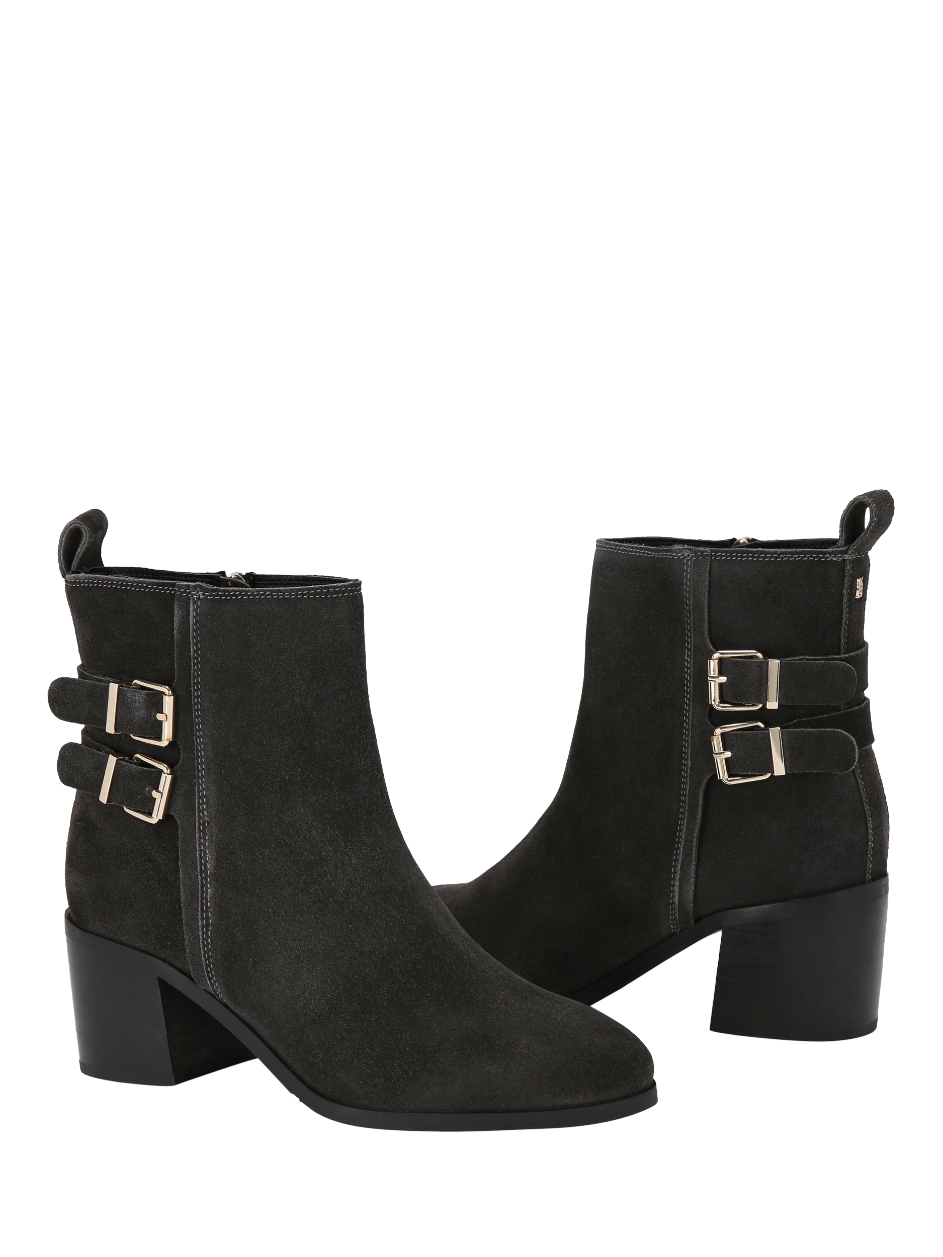 Product image 5 of 5, which shows KG Kurt Geiger Tanya Suede Buckle Ankle Boots, Grey Mid, 3