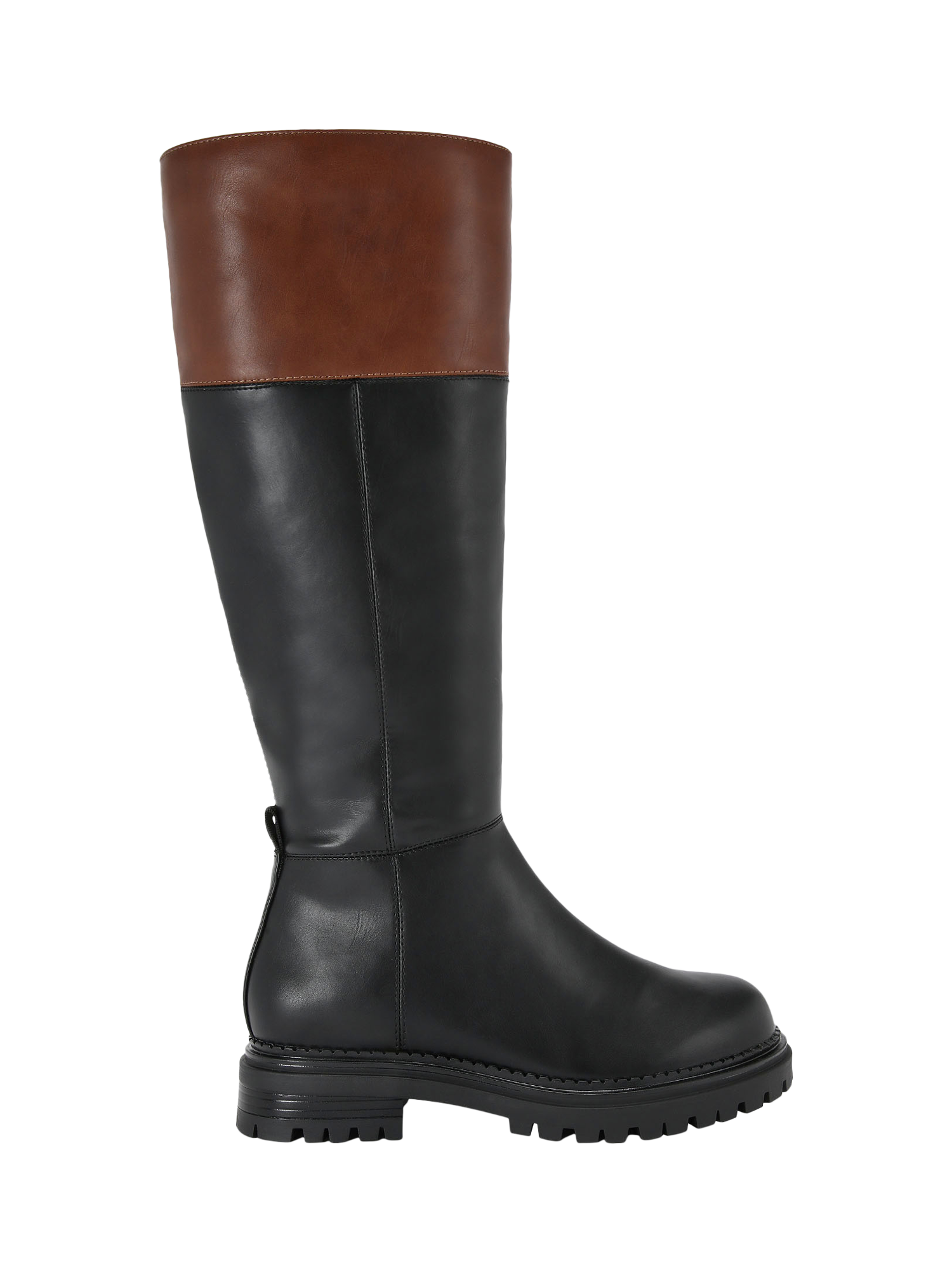 KG Kurt Geiger Teena Contrast Cuff Knee High Boots, Black/Multi