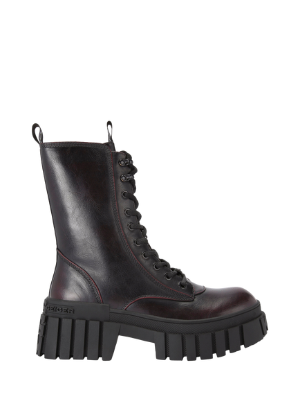 KG Kurt Geiger Tegan Chunky Biker Boots, Red Wine, Red Wine
