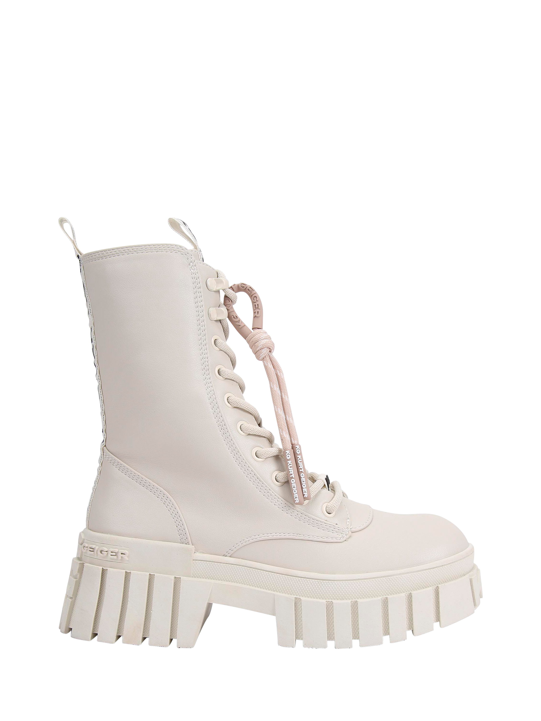 KG Kurt Geiger Tegan Chunky Biker Boots, Natural Putty