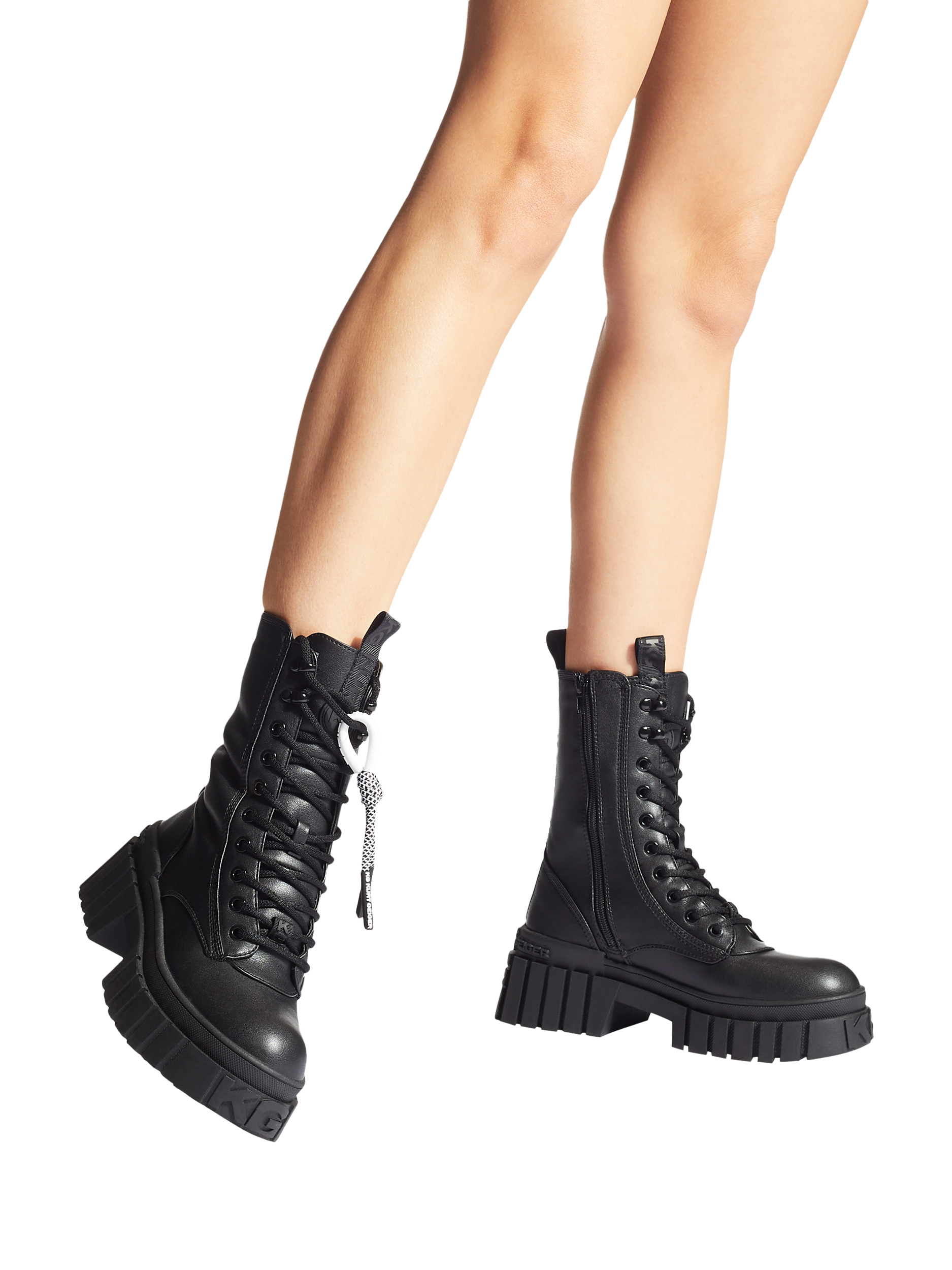 Product image 2 of 5, which shows KG Kurt Geiger Tegan Chunky Boots, Black, 3