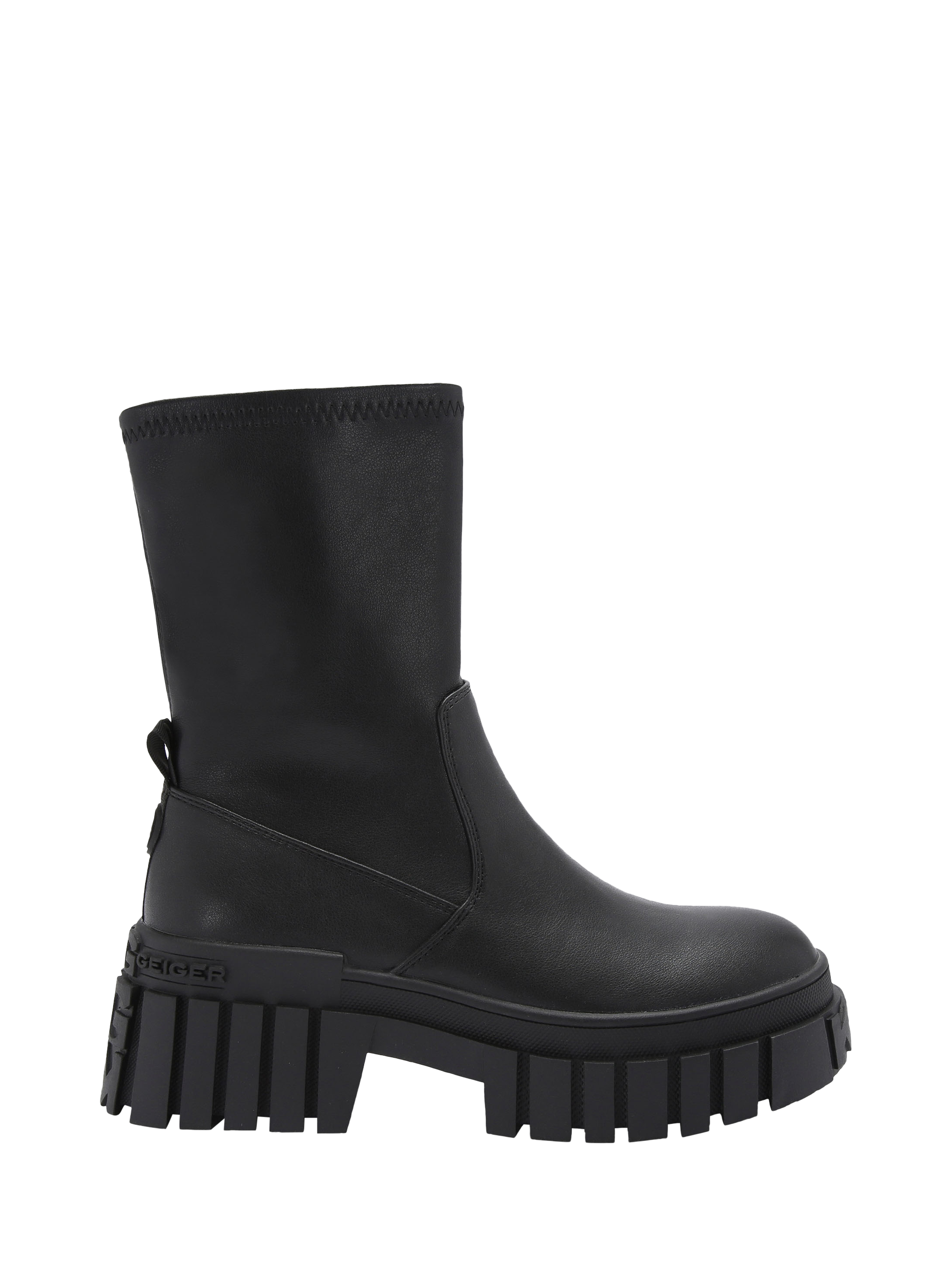 Product image 1 of 5, which shows KG Kurt Geiger Tegan Chunky Sock Ankle Boots, Black, 3