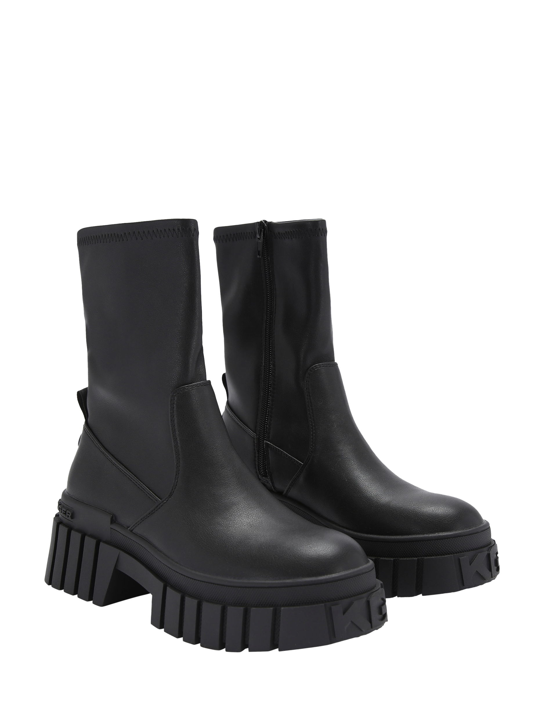 Product image 5 of 5, which shows KG Kurt Geiger Tegan Chunky Sock Ankle Boots, Black, 3