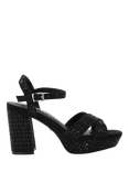 KG Kurt Geiger Fleur Platform Bling Block Heel Sandals, Black
