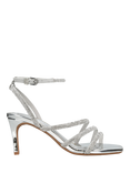 KG Kurt Geiger Savanna Low2 Heel Strappy Sandals, Silver