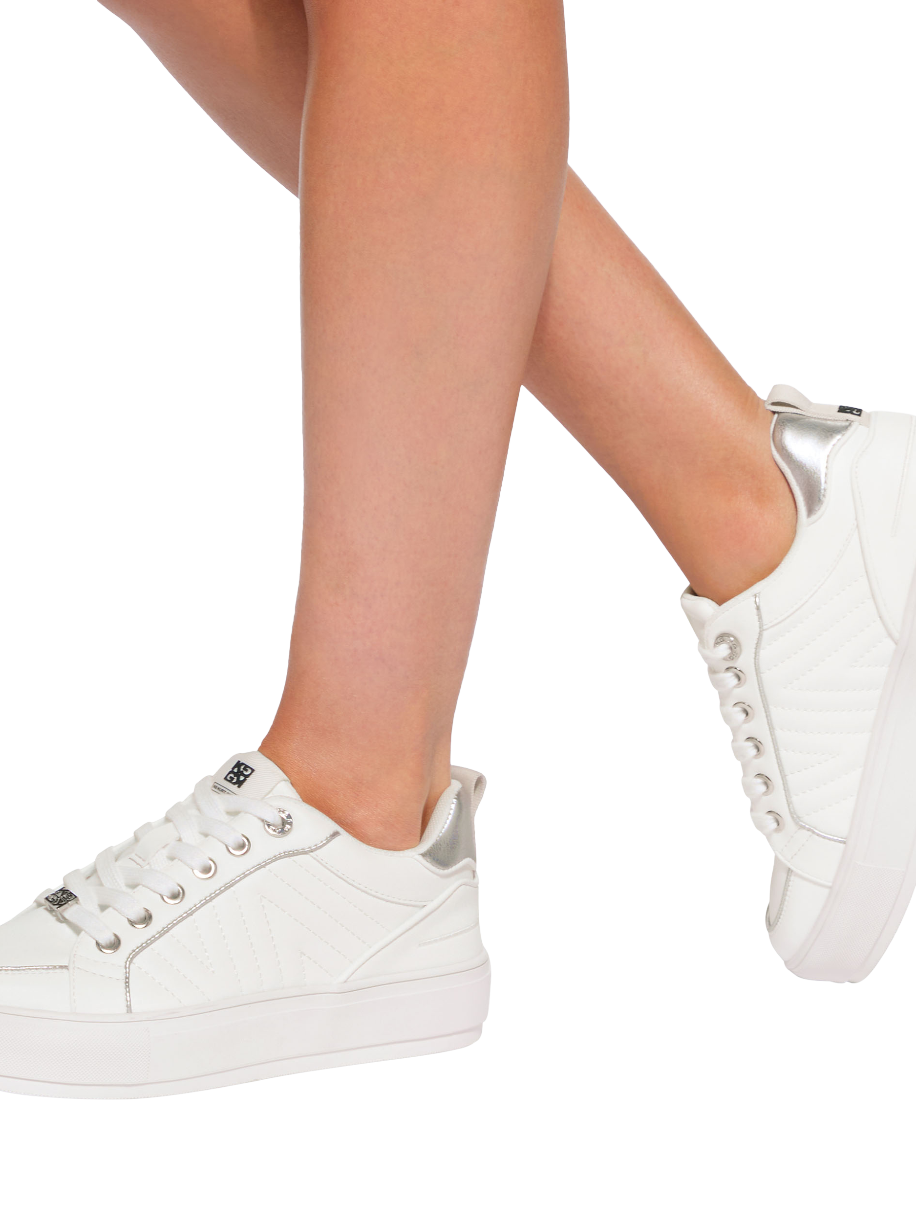 Kurt geiger white platform trainers on sale