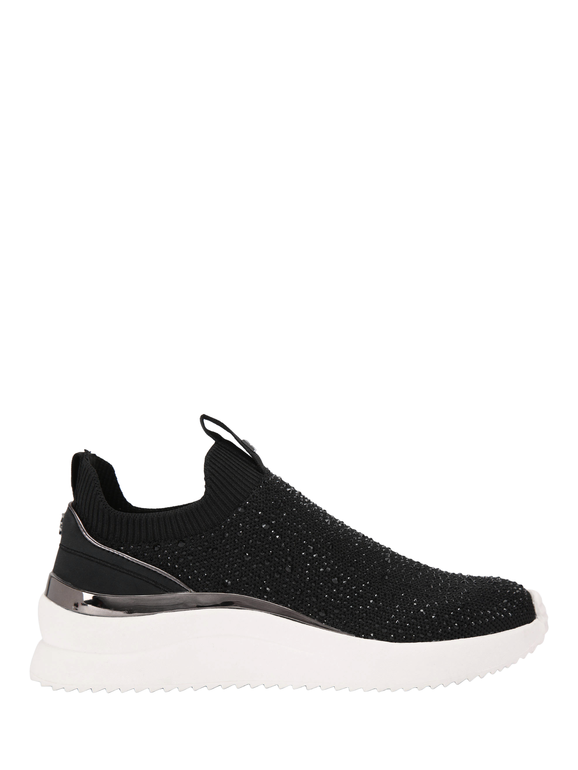 KG Kurt Geiger Layla Embellished Knitted Slip-On Trainers, Black