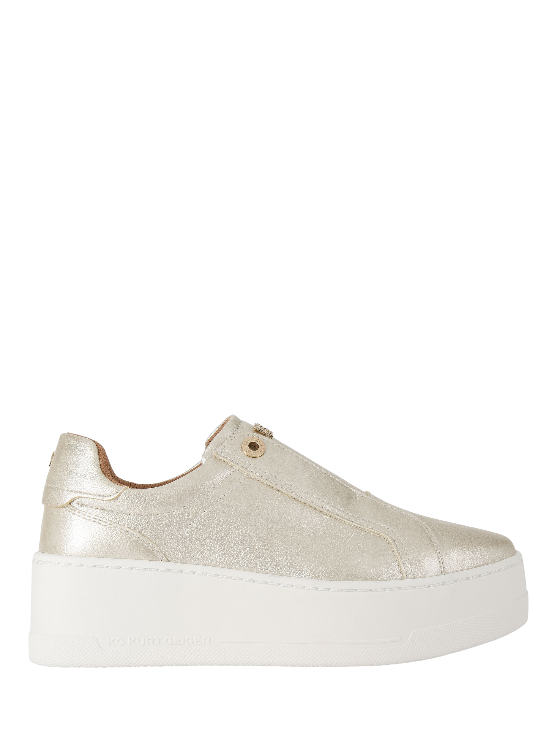 KG Kurt Geiger Leader Laceless Flatform Trainers, Gold