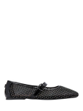 KG Kurt Geiger Nina Embellished Mesh Ballet Shoes, Black