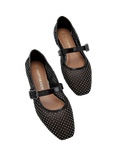 KG Kurt Geiger Nina Embellished Mesh Ballet Shoes, Black