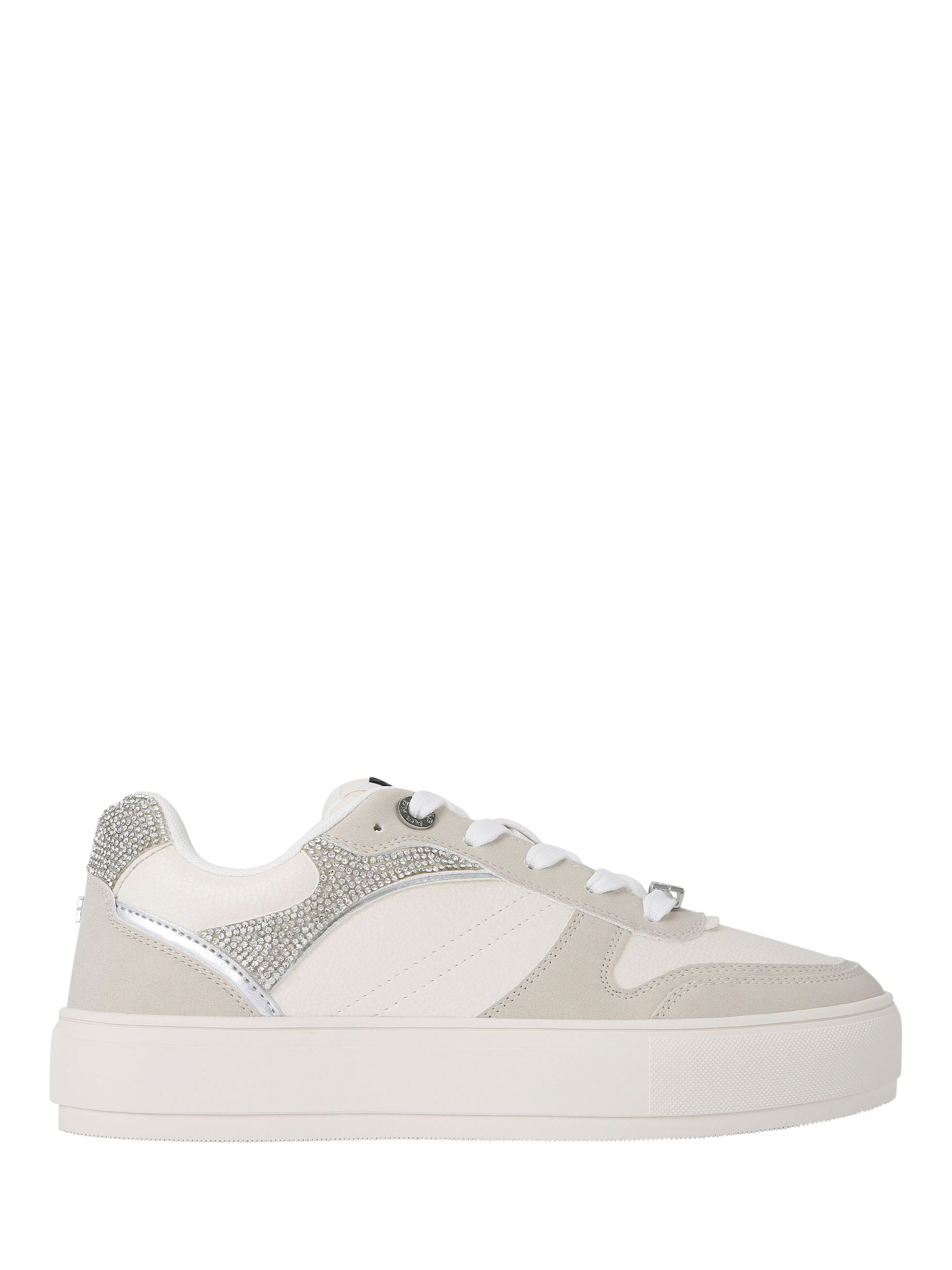 KG Kurt Geiger Loran Embellished Lace Up Trainers, White/Multi