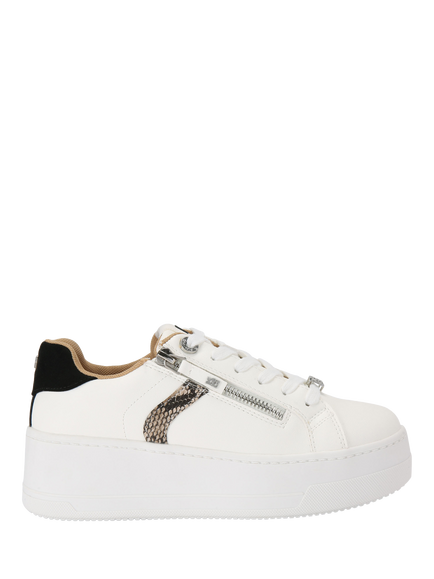 KG Kurt Geiger Lottie Lace Up Trainers, White/Multi, White/Multi