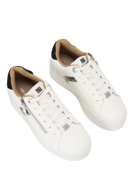 KG Kurt Geiger Lottie Lace Up Trainers, White/Multi - view 2, White/Multi