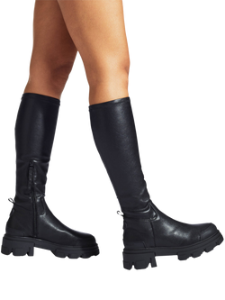 KG Kurt Geiger Trekkers Fitted Knee High Boots, Black - view 2, Black