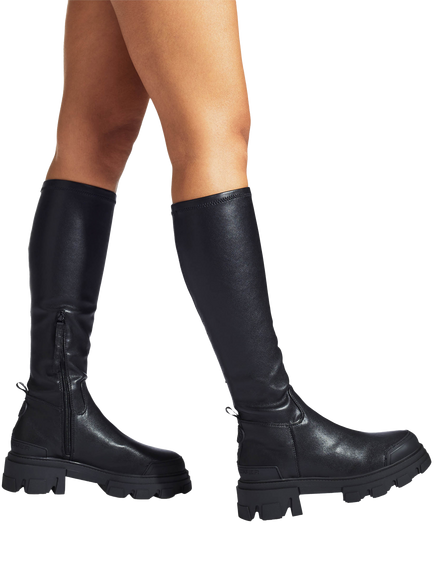 KG Kurt Geiger Trekkers Fitted Knee High Boots, Black - view 2, Black