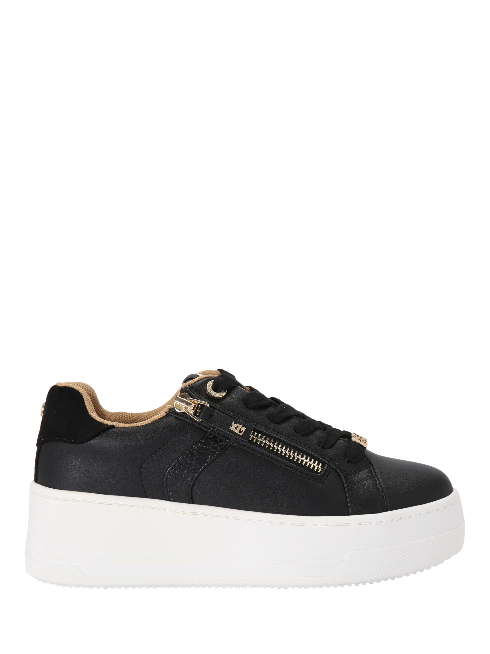 Product image 1 of 5, which shows KG Kurt Geiger Lottie Lace Up Trainers, Black, 3