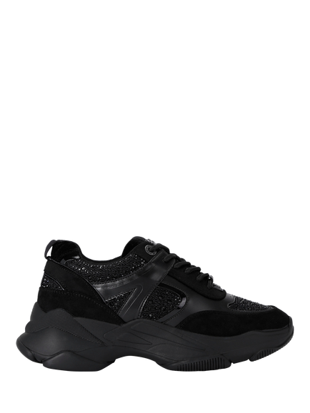 KG Kurt Geiger Lucile Lace Up Gem Trainers, Black, Black