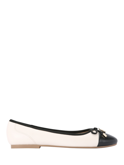 KG Kurt Geiger Mindy Ballerina Pumps, Putty/Black, Putty/Black