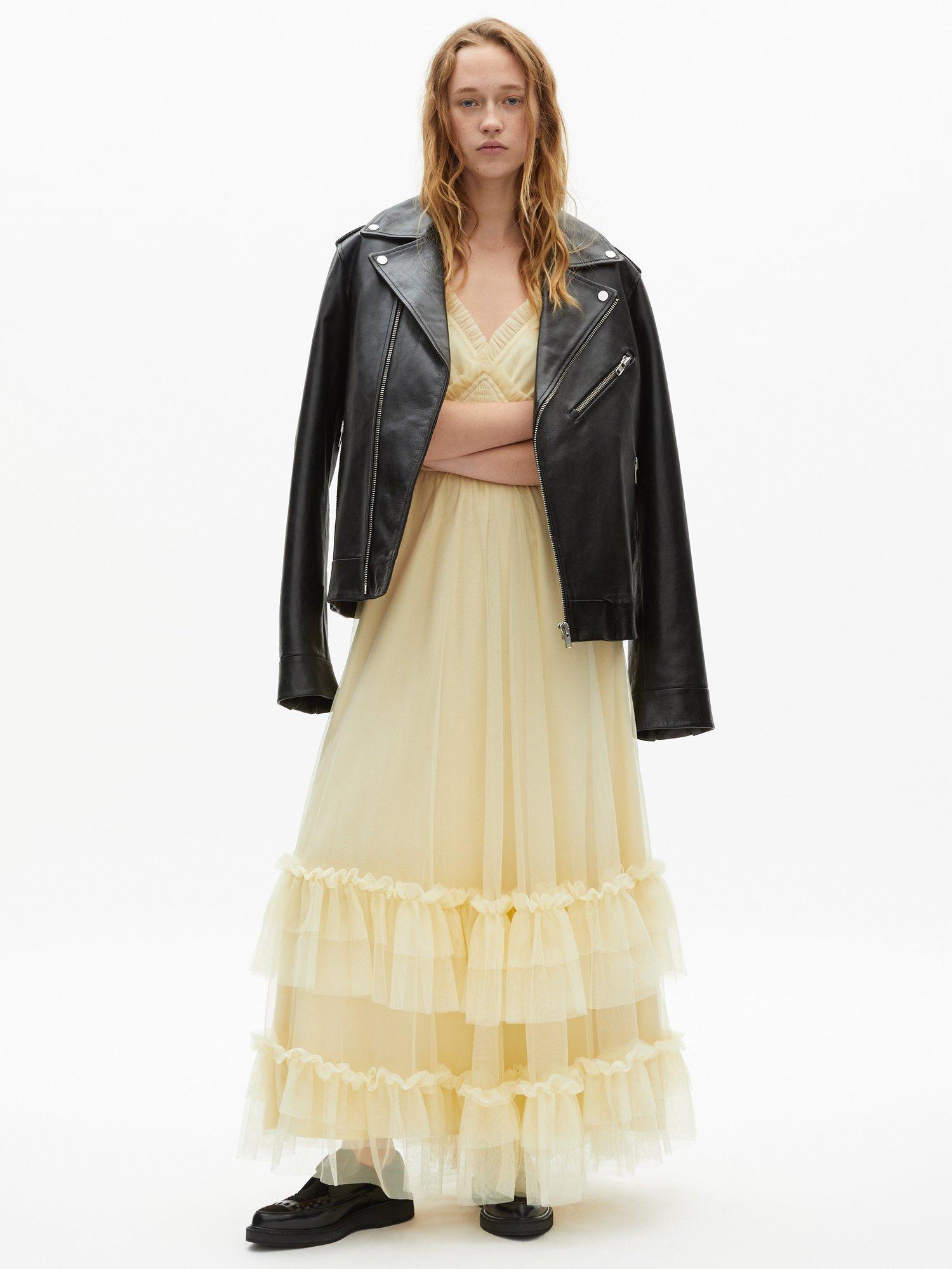 Product image 2 of 4, which shows THE KOOPLES Robe Frilly Tiered Maxi Dress, Light Yellow, 10