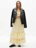 THE KOOPLES Robe Frilly Tiered Maxi Dress, Light Yellow