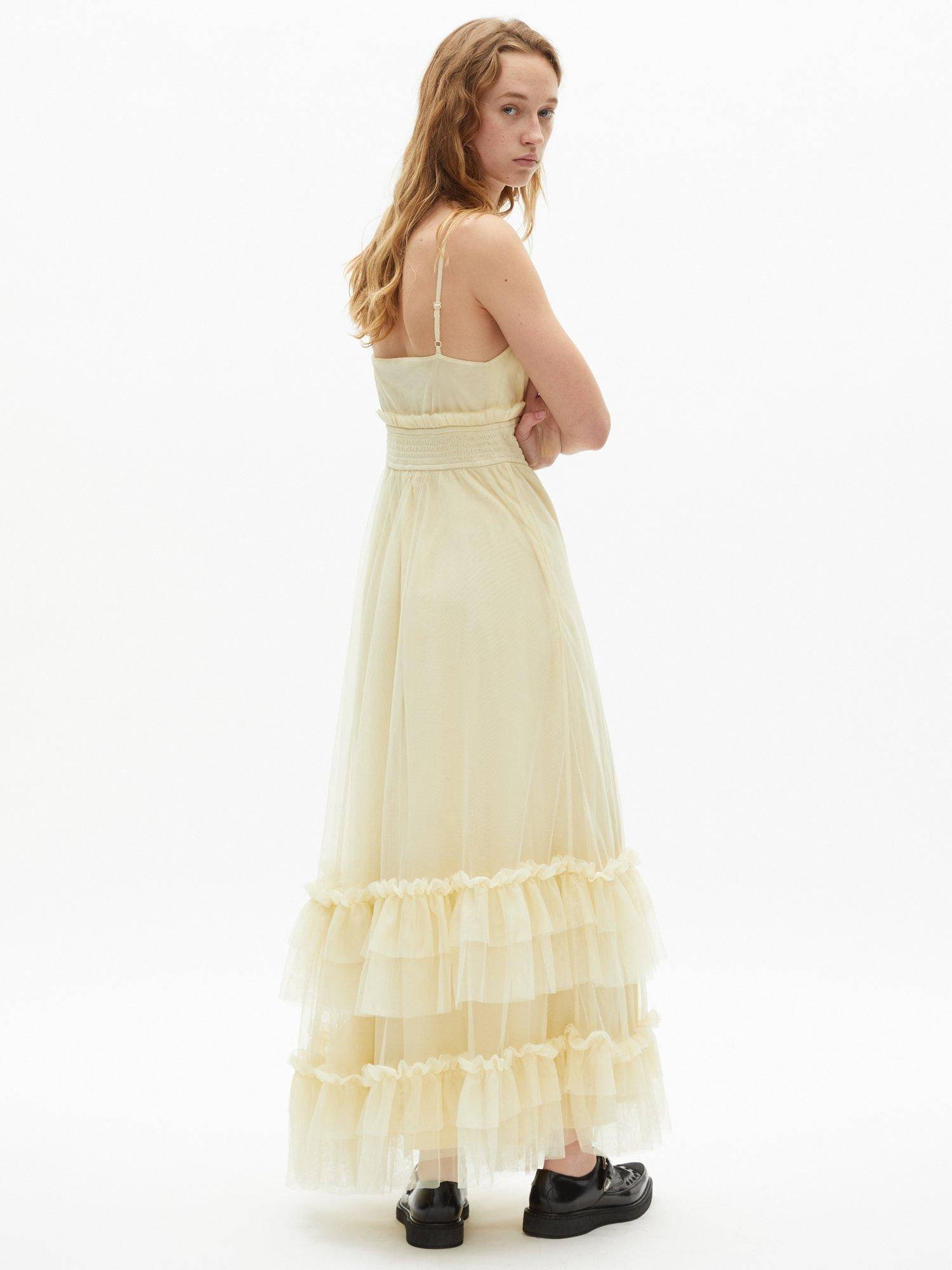 Product image 3 of 4, which shows THE KOOPLES Robe Frilly Tiered Maxi Dress, Light Yellow, 10