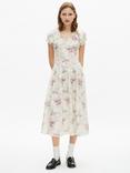 THE KOOPLES Floral Midi Dress, Off White / Pink