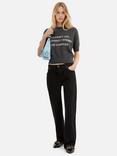 THE KOOPLES Straight Leg Textured Jeans, Black