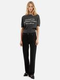 THE KOOPLES Straight Leg Textured Jeans, Black