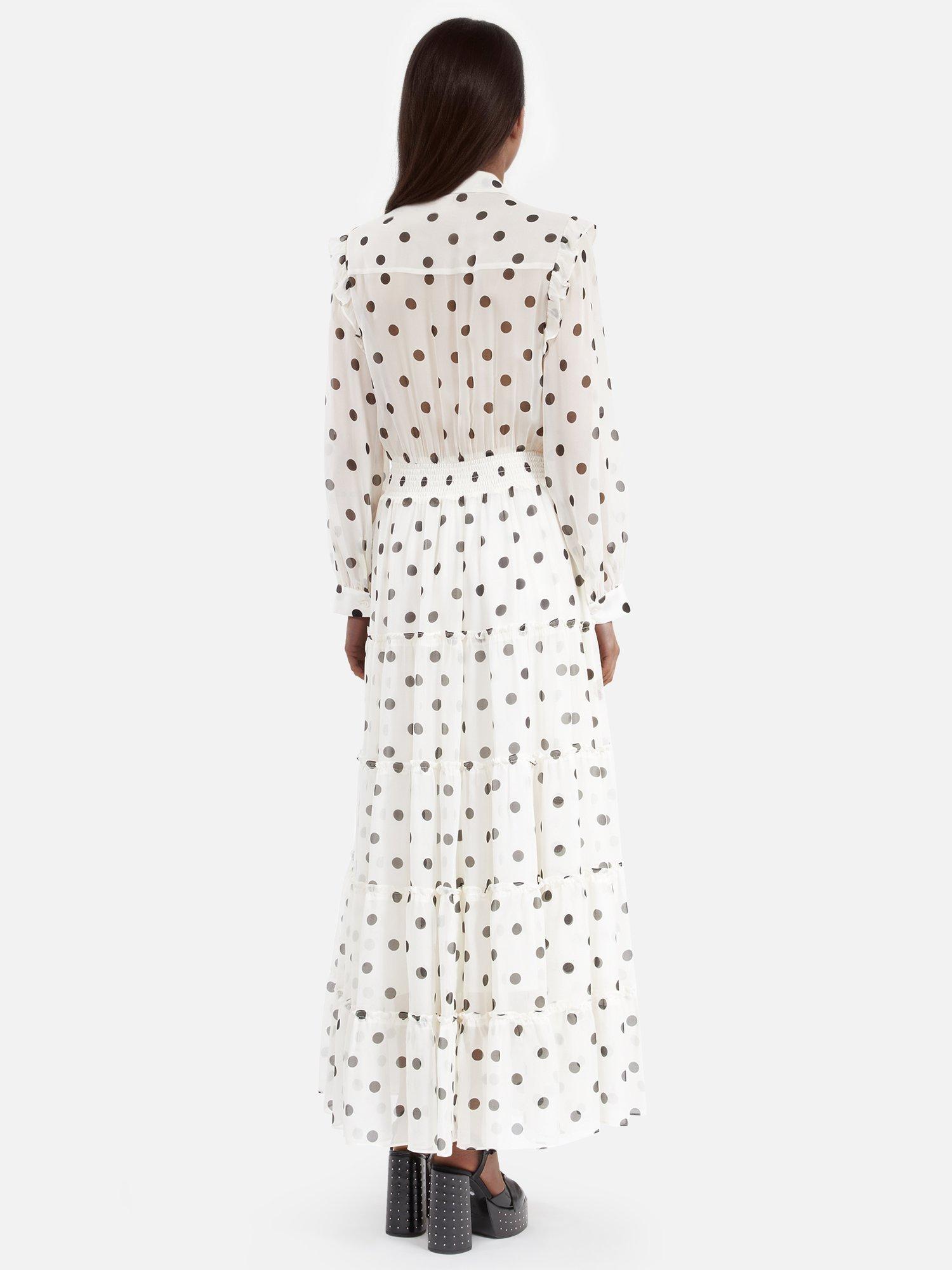 Product image 2 of 6, which shows THE KOOPLES Polka Dot Shirt Dress, White/Black, 10