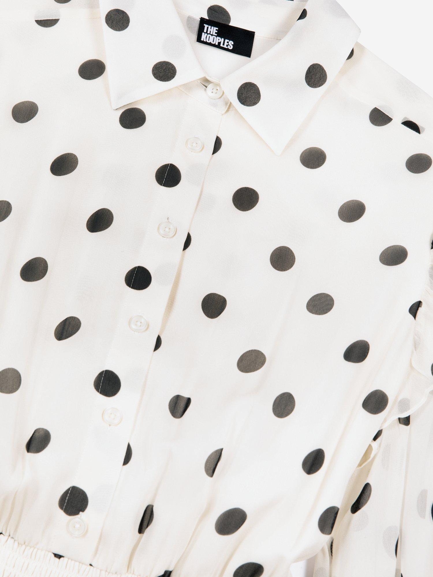 Product image 5 of 6, which shows THE KOOPLES Polka Dot Shirt Dress, White/Black, 10