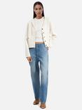 THE KOOPLES Button Cape Back Wool Blend Cardigan, White