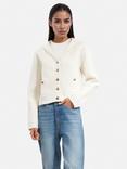 THE KOOPLES Button Cape Back Wool Blend Cardigan, White
