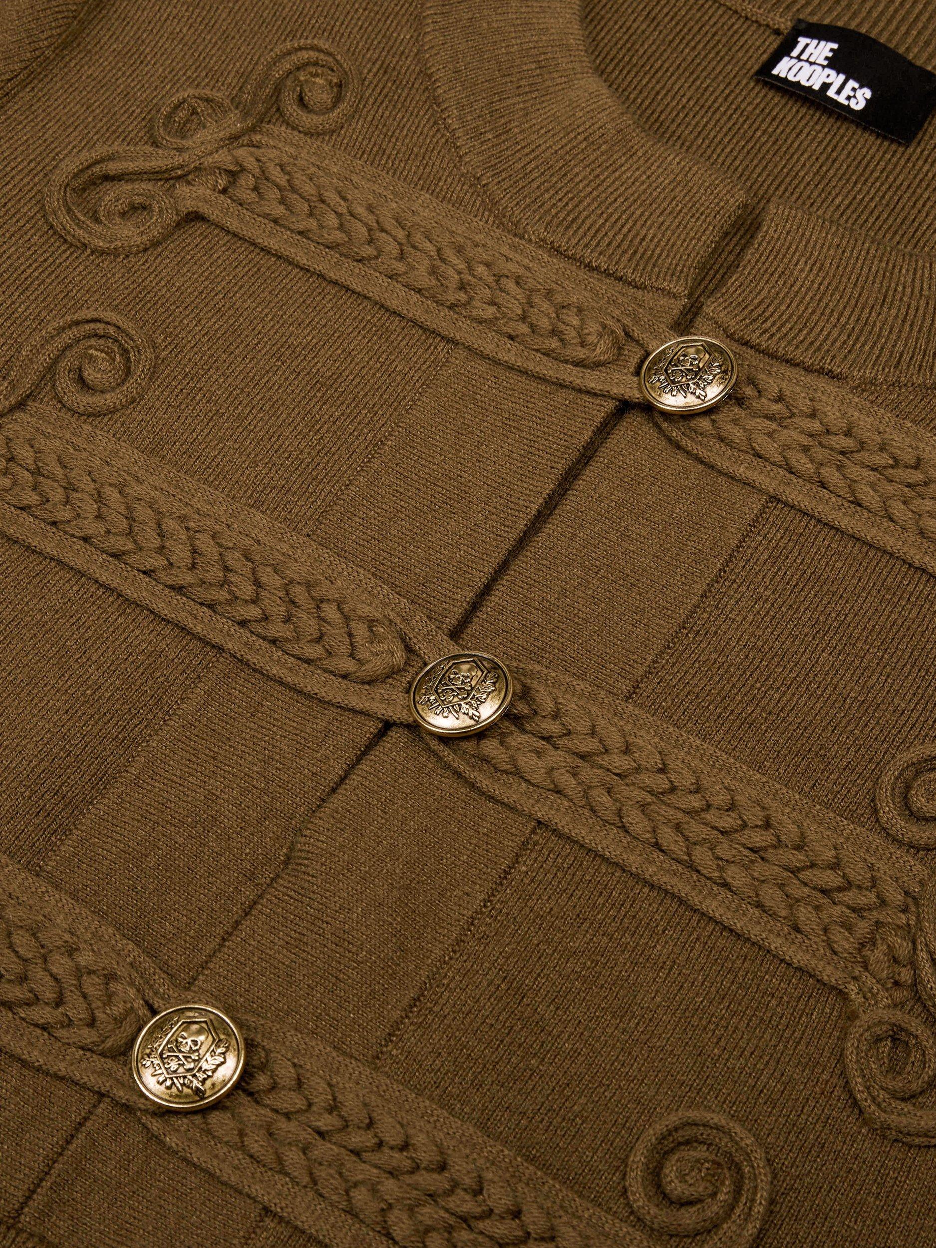 Product image 6 of 6, which shows THE KOOPLES Military Bodycon Wool Blend Dress, Khaki, 6
